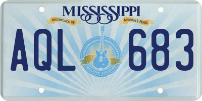 MS license plate AQL683
