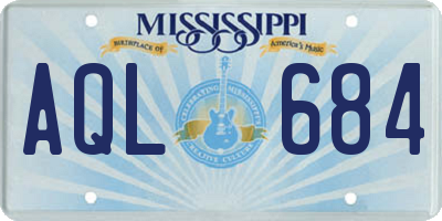 MS license plate AQL684