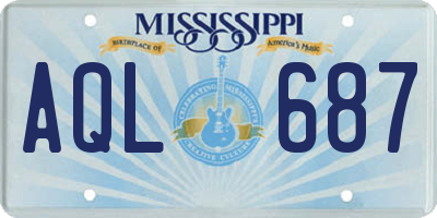MS license plate AQL687