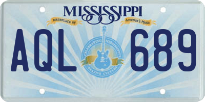 MS license plate AQL689