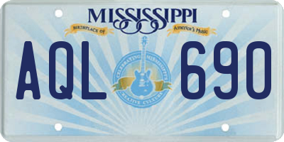MS license plate AQL690