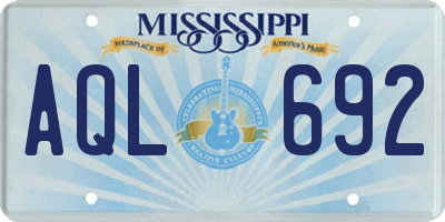 MS license plate AQL692