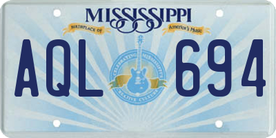 MS license plate AQL694