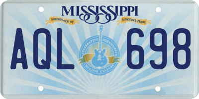 MS license plate AQL698
