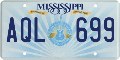 MS license plate AQL699