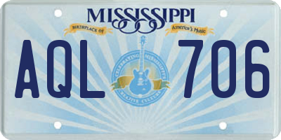 MS license plate AQL706