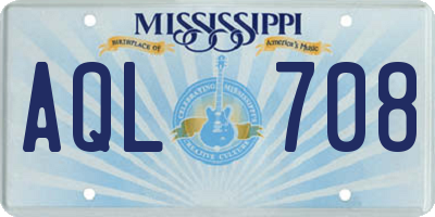 MS license plate AQL708