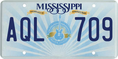MS license plate AQL709