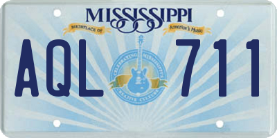 MS license plate AQL711