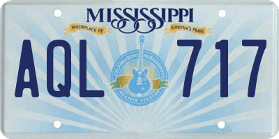 MS license plate AQL717