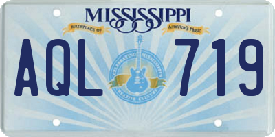 MS license plate AQL719