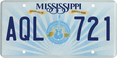 MS license plate AQL721