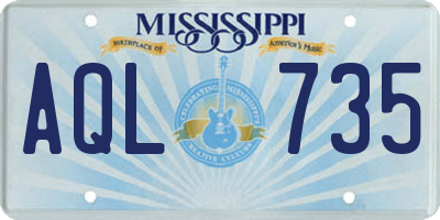 MS license plate AQL735
