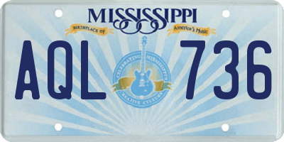 MS license plate AQL736