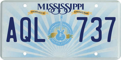 MS license plate AQL737