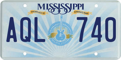 MS license plate AQL740