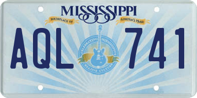 MS license plate AQL741