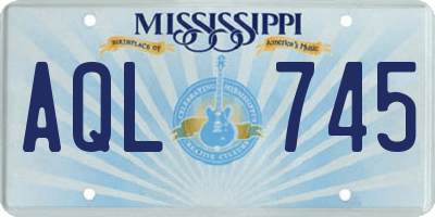 MS license plate AQL745