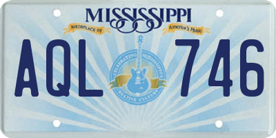 MS license plate AQL746