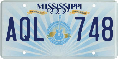 MS license plate AQL748