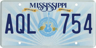 MS license plate AQL754