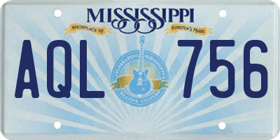 MS license plate AQL756