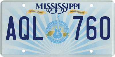 MS license plate AQL760