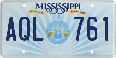 MS license plate AQL761