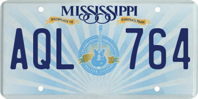 MS license plate AQL764