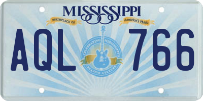 MS license plate AQL766