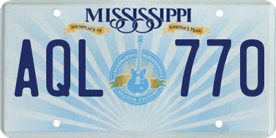 MS license plate AQL770