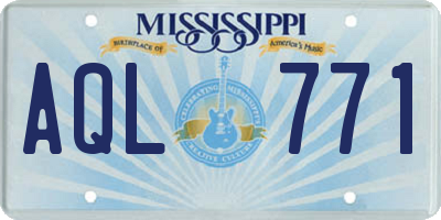 MS license plate AQL771