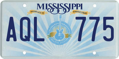MS license plate AQL775