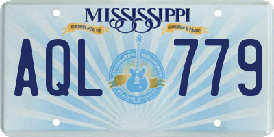 MS license plate AQL779