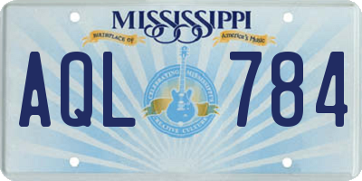 MS license plate AQL784