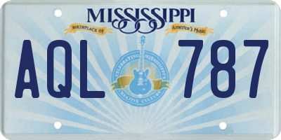 MS license plate AQL787