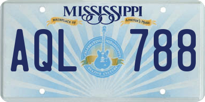 MS license plate AQL788