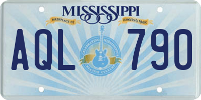 MS license plate AQL790