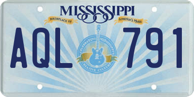 MS license plate AQL791
