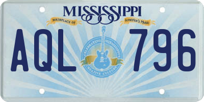 MS license plate AQL796