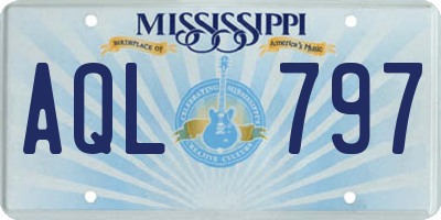 MS license plate AQL797