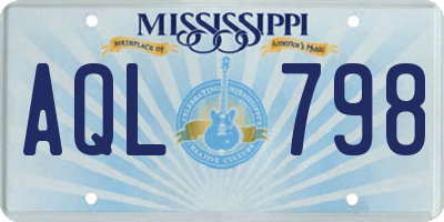 MS license plate AQL798