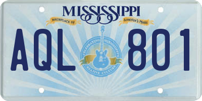 MS license plate AQL801