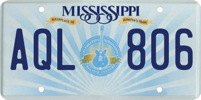 MS license plate AQL806