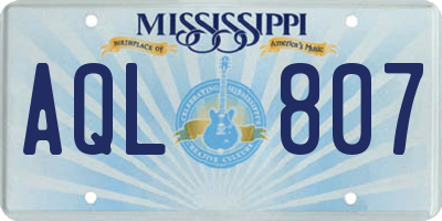 MS license plate AQL807