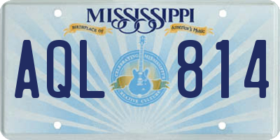MS license plate AQL814