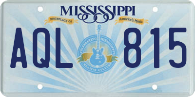 MS license plate AQL815