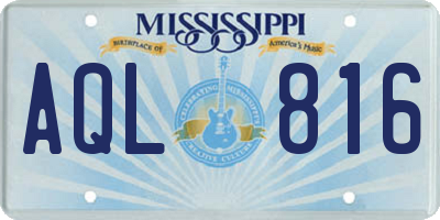 MS license plate AQL816