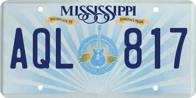 MS license plate AQL817