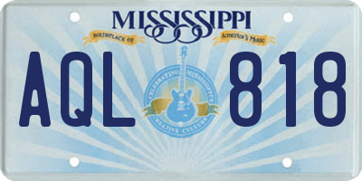 MS license plate AQL818